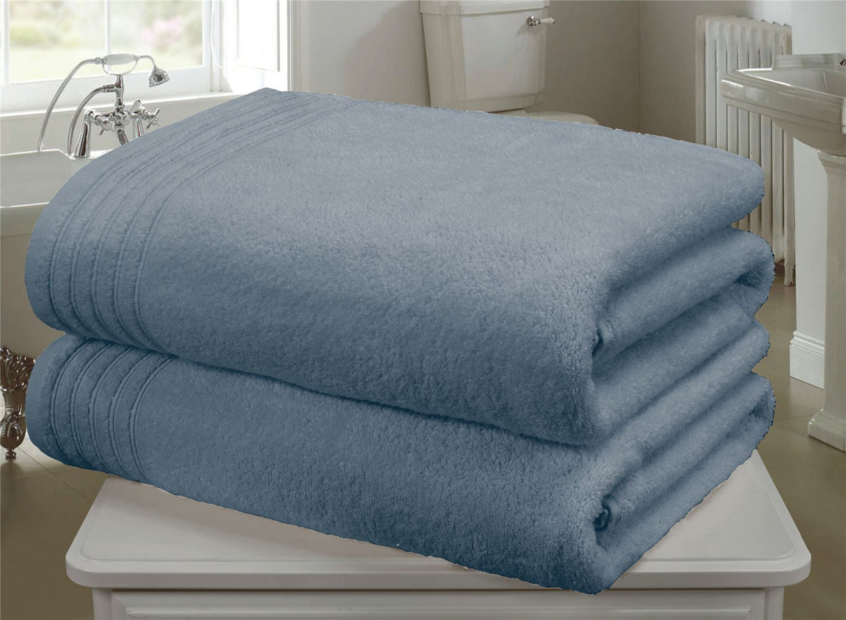 Luxurious 100% pure cotton bath sheet with woven border detail