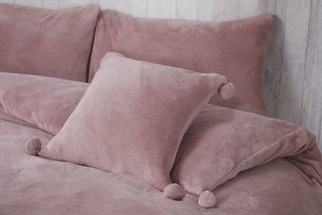 Soft and cozy Pom Pom Fleece Filled Cushion in 43X43cm size