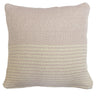 Soft-woven geometric cushion in muted palette for sofa or bed decor