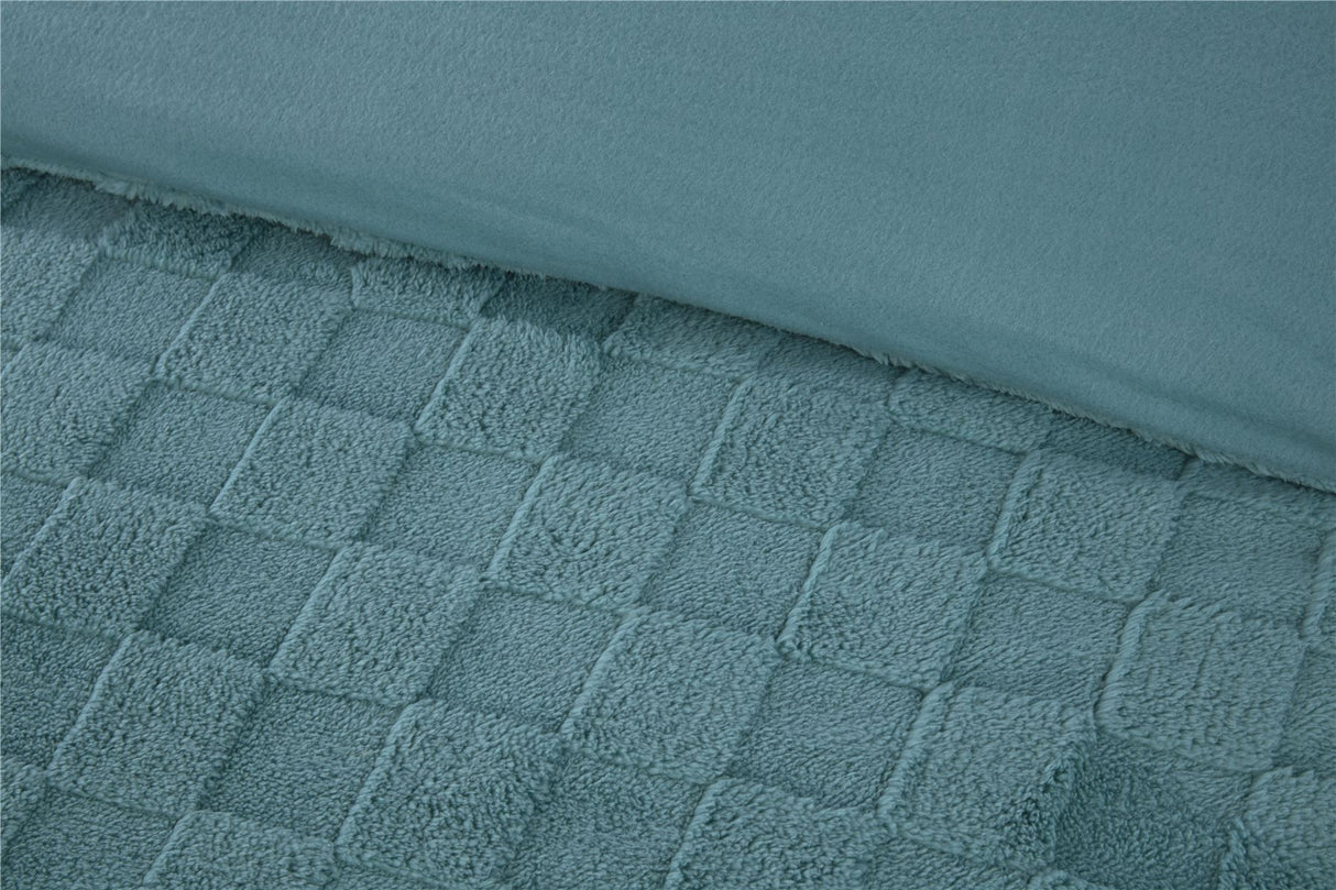 Luxury Check Teddy Duvet Set