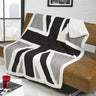 Cozy Union Jack Throw with sherpa fleece reverse and detailed British flag print for British pride and comfort