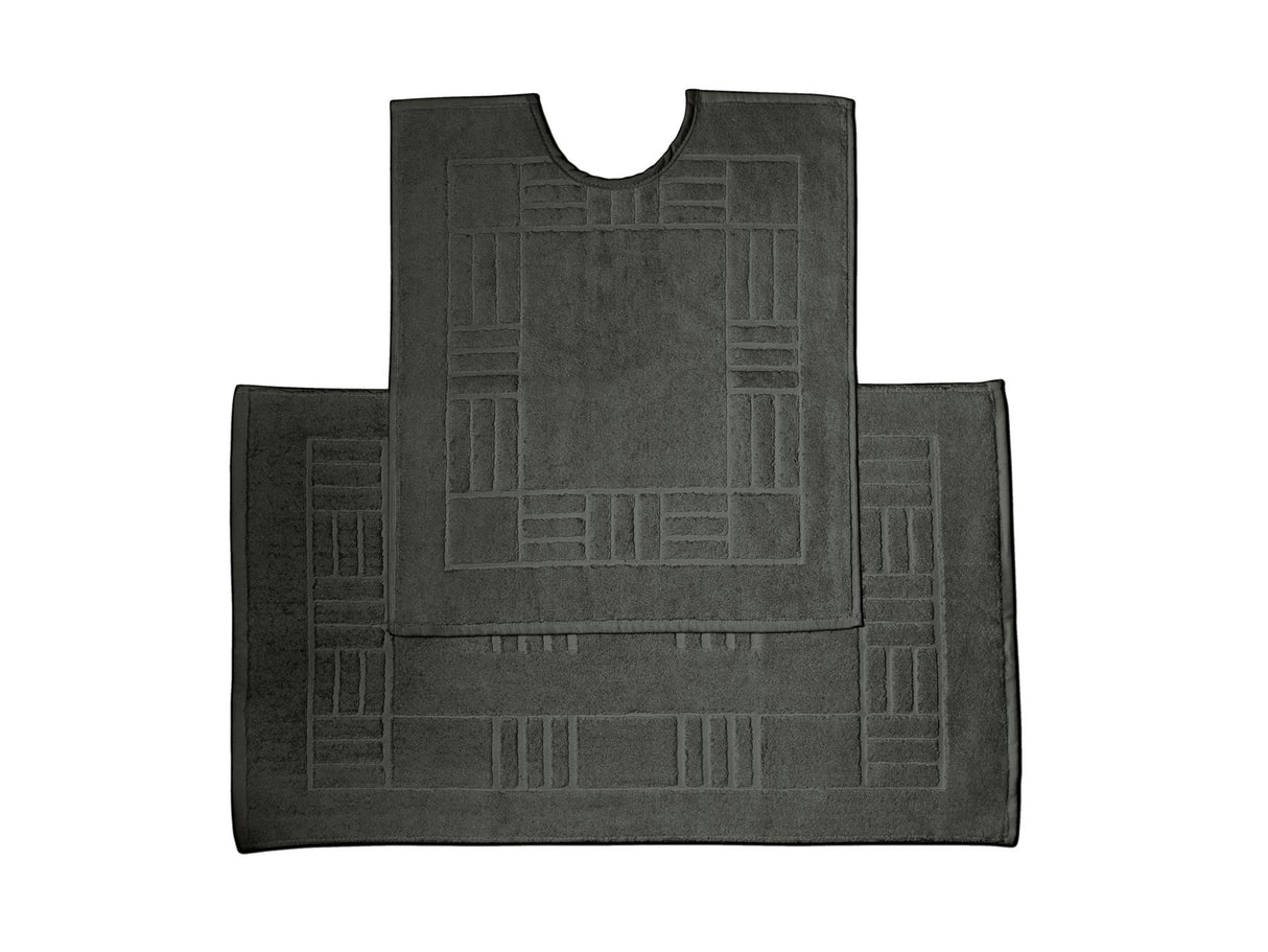 Luxurious 100% cotton pedestal mat in black, 600GSM for ultimate comfort