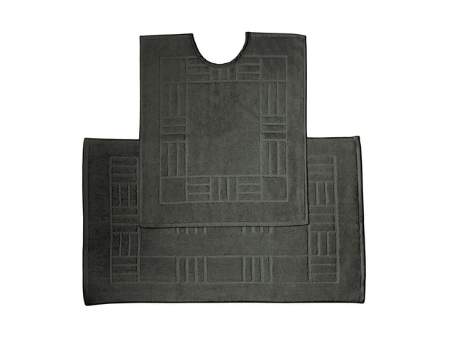 Luxurious 100% cotton pedestal mat in black, 600GSM for ultimate comfort