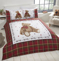 Easycare fabric duvet cover and pillowcases with popper closing mechanism