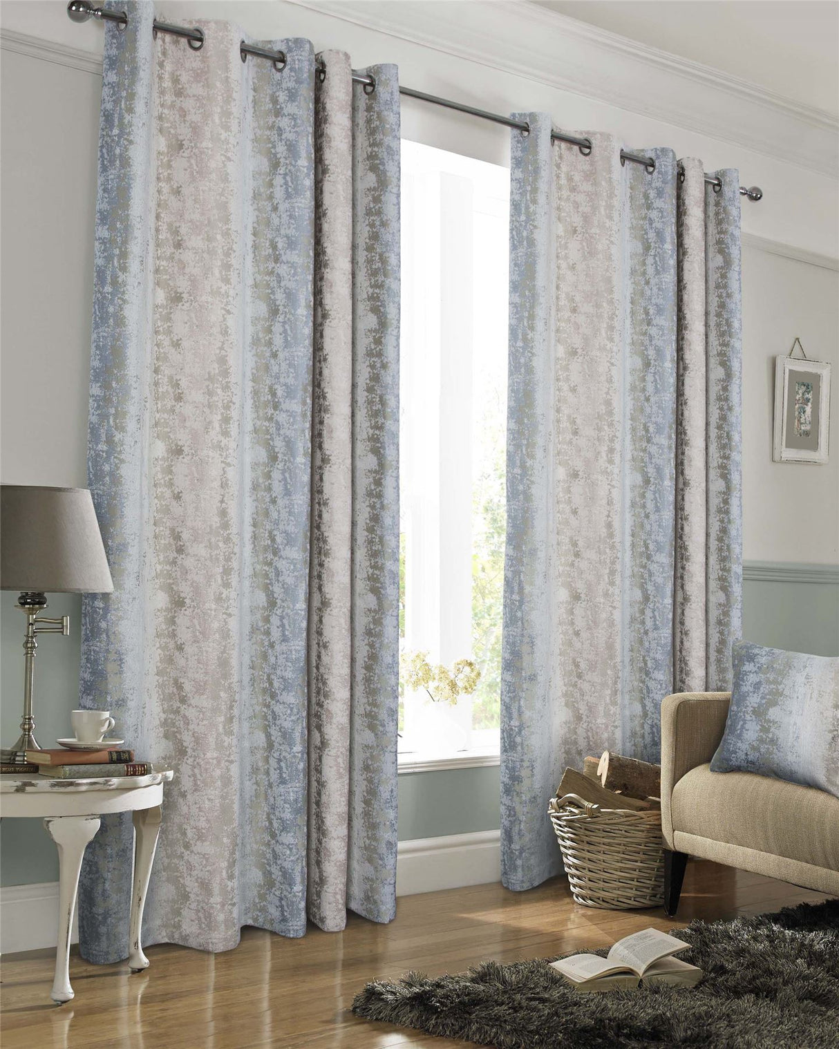 Beautiful Portofino Curtains in rich navy blue, adding elegance to any room