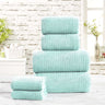Close-up of soft waffle face cloths measuring 30x30cm, made from 100% luxury cotton