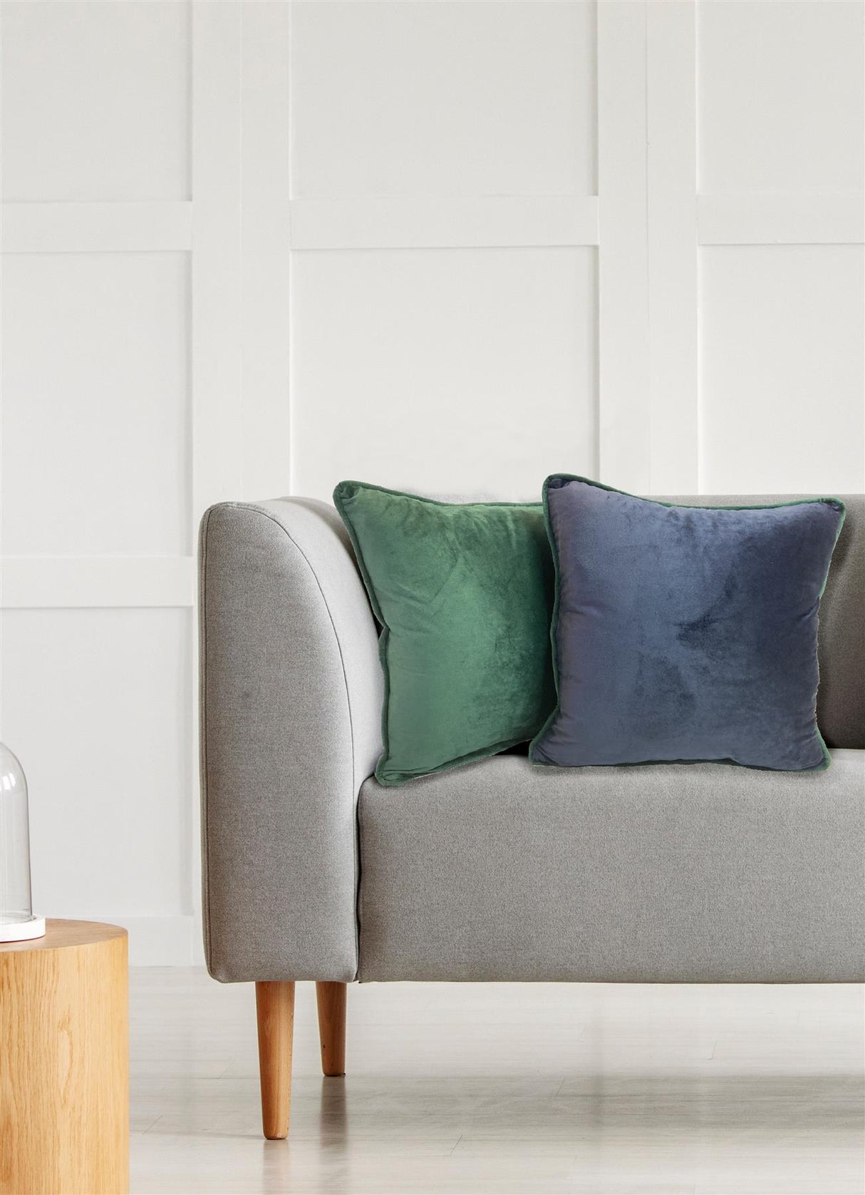 Piped Velvet Filled Cushion 43X43Cm
