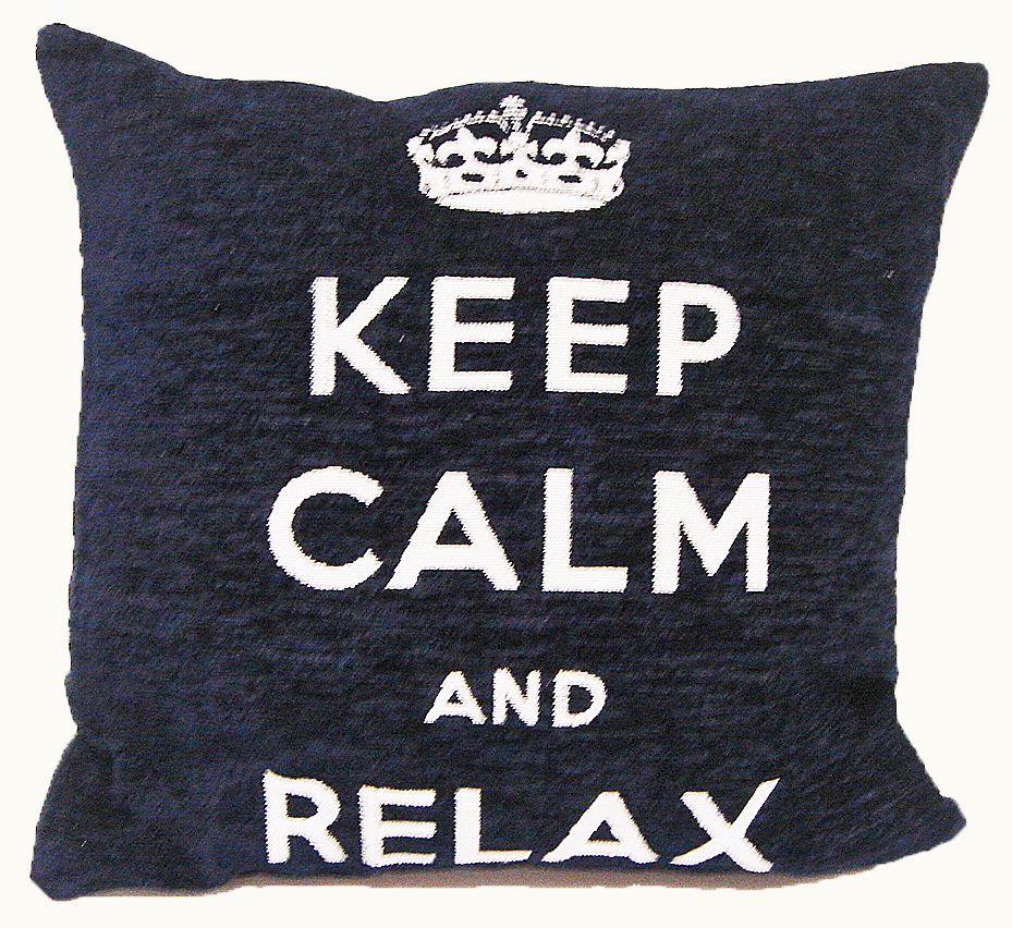 Modern living room or bedroom addition, keep calm cushion