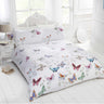 A vintage watercolour butterfly and leaf design duvet set in three sizes with matching pillowcases