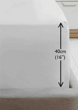 Elegant 16-inch fitted sheet from Primrose Hill with crisp, smooth finish and versatile style to complement any bedroom decor