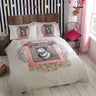 A quirky antique stag head duvet set featuring a framed collage of effect designs, adding personality and fun to your bedroom decor