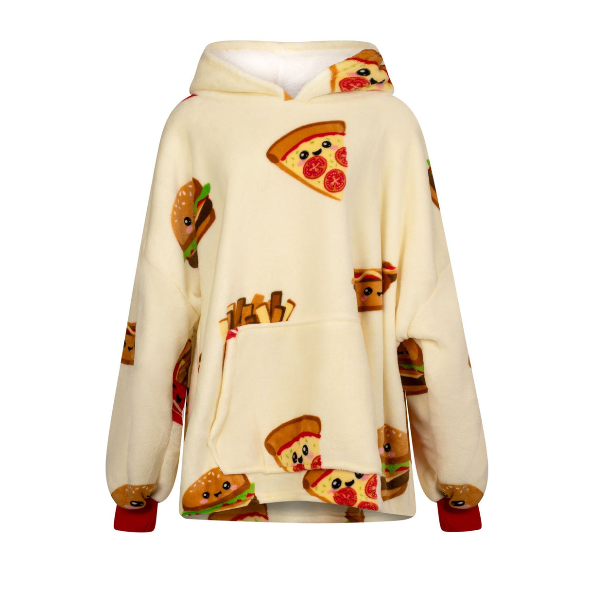 Fast Food Fleece Hoodie Multi - Comfortable and stylish hoodie with food-inspired design