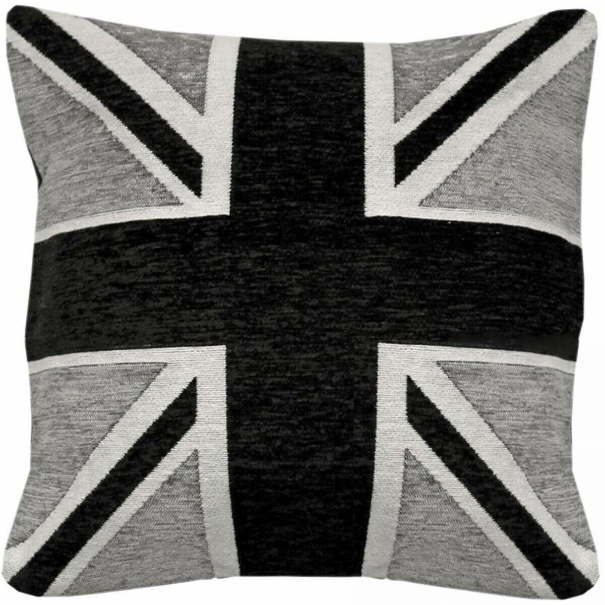 A fun and quirky chenille cushion featuring the Union Jack design