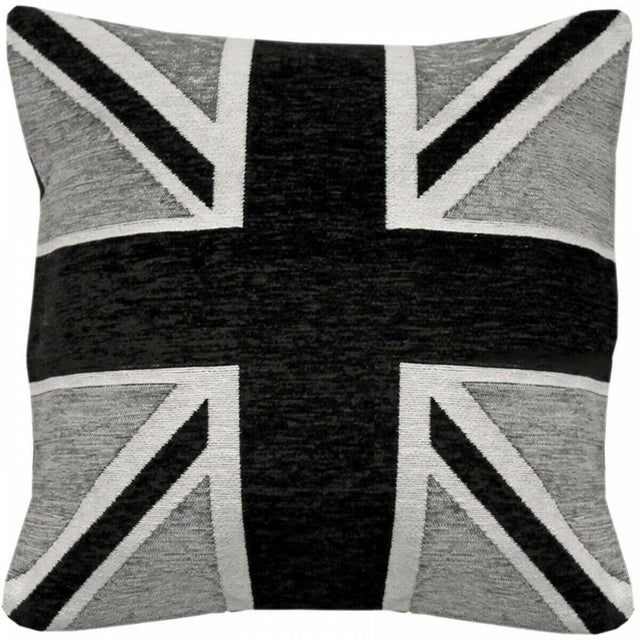 A fun and quirky chenille cushion featuring the Union Jack design