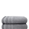 Complete bathroom towel set includes two face cloths of 30x30cm, two hand towels of 50x80cm, and two bath towels of 70x120cm, all with plush softness