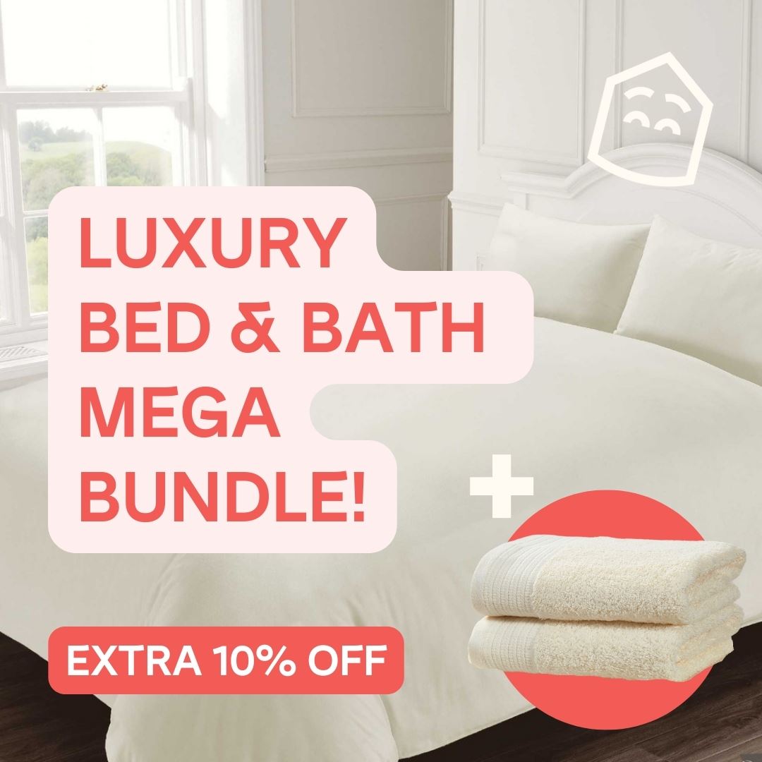Pair of matching 400 Threadcount 100% cotton pillowcases included in the bundle for a coordinated sleep space
