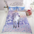 Photographic unicorn duvet set with pastel colours and sparkling glitter design
