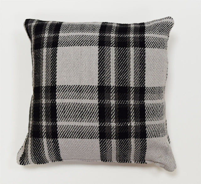 Classic woven check cushion in warm and inviting natural colours