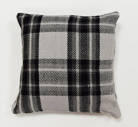 Timeless Highland Check Filled Cushion measuring 43x43cm with classic woven check pattern and natural colour palette