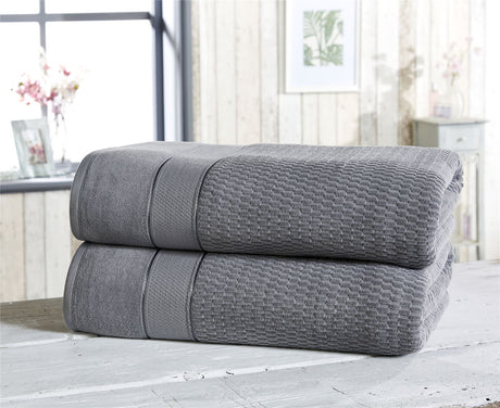 Collection of four royal velvet towels including two 70x120cm bath towels and two 50x80cm hand towels with velvet feel texture