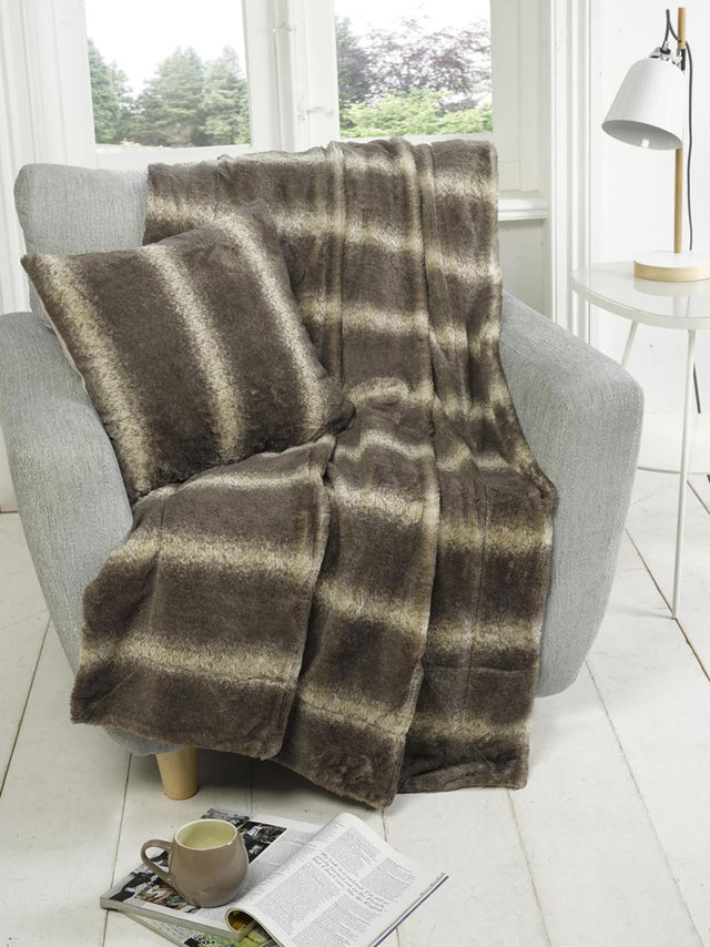 Alaska Filled Cushion 43X43Cm, a supersoft faux-fur cushion in soft, subtle colouring, perfect for cosying up or accessorizing onto your bed