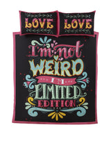  Fun and colourful limited edition bedding with words printed 